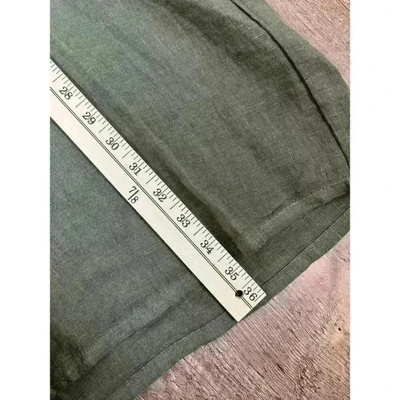 SOLD NWT Bryn Walker Bingley Shift Linen Dress Size M Olive Green Half Sleeve - Picture 12 of 13